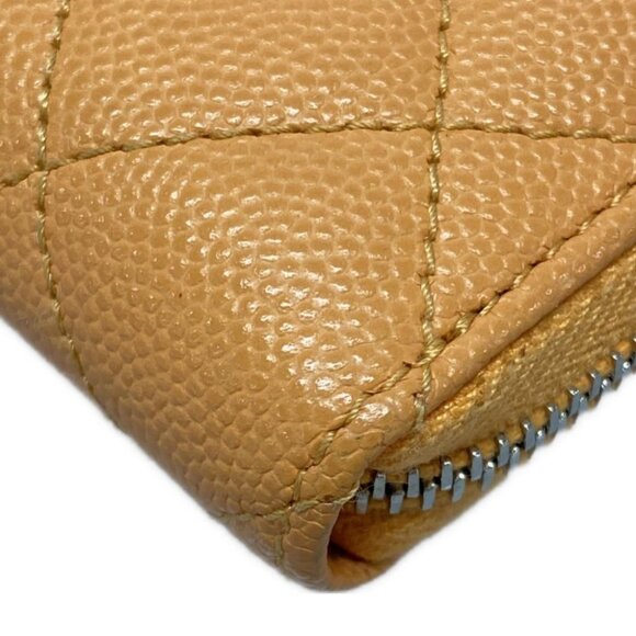 Auth CHANEL CHANEL19/Matelasse AP3716 Orange Grained Calfskin Coin Case - Picture 7 of 11